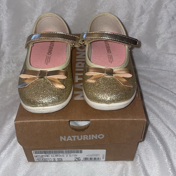NWT NATURINO CLARIES 2 Glittered leather ballerinas in Platinum - Picture 8 of 15